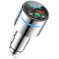 FM Transmitter for Car Bluetooth 5.3, FOCBYE [All-Metal] PD 20W & QC3.0 18W Fast Car Charger, Wireless FM Radio Car Kit Bluetooth Car Adapter, Noise Cancelling Hands-Free Call, Hi-Fi Music, Ring Light